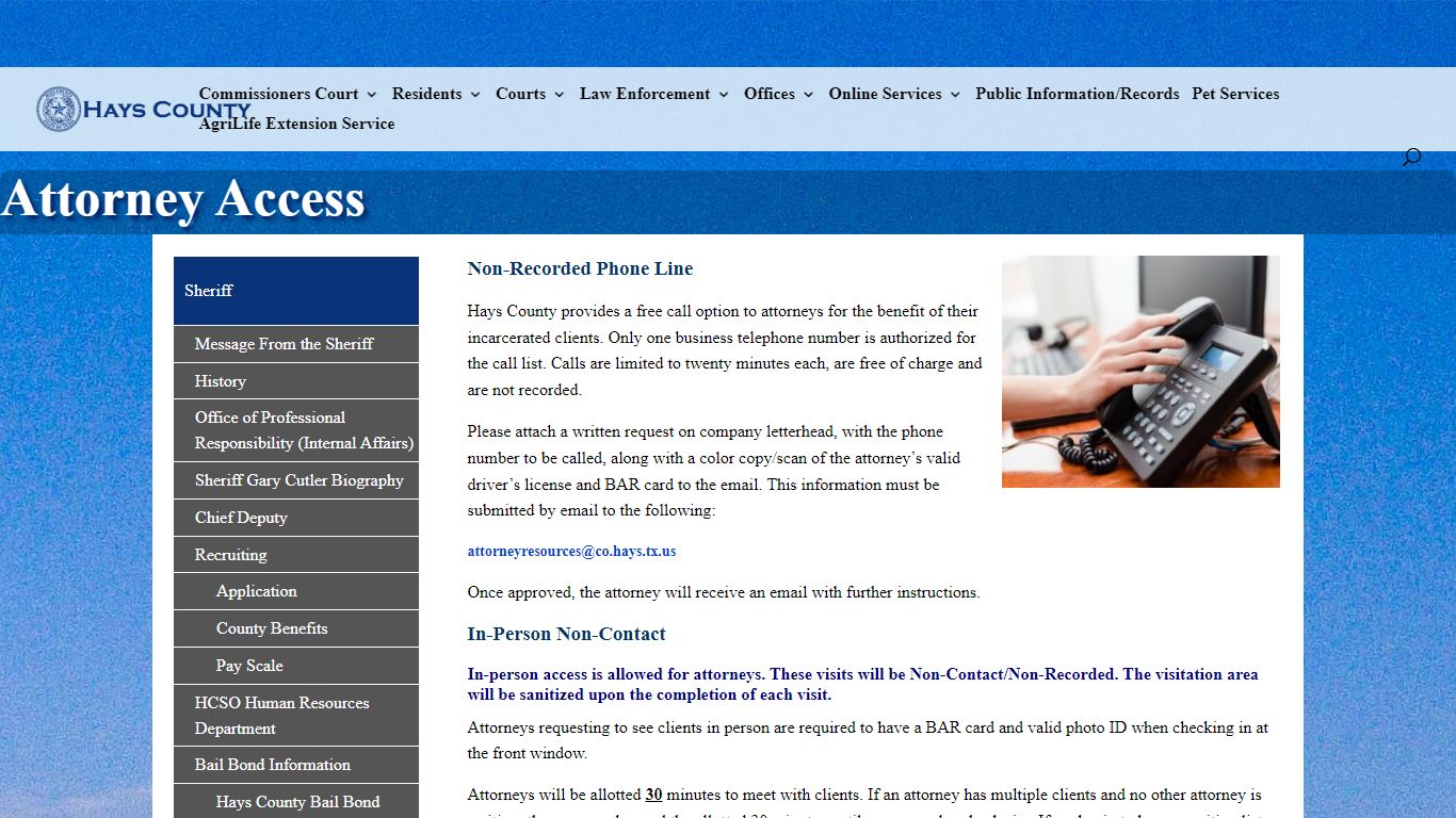 Attorney Access - Hays County